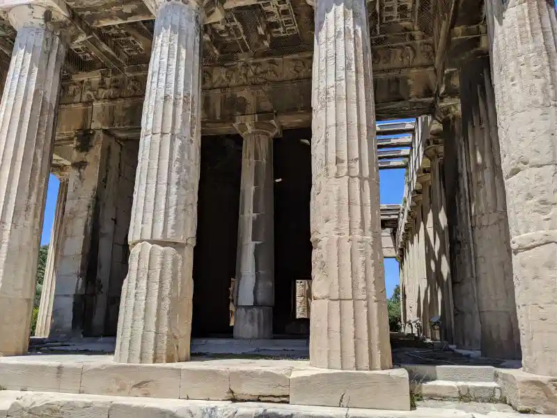 Interior view of the Temple of Hephaestus pronaos
